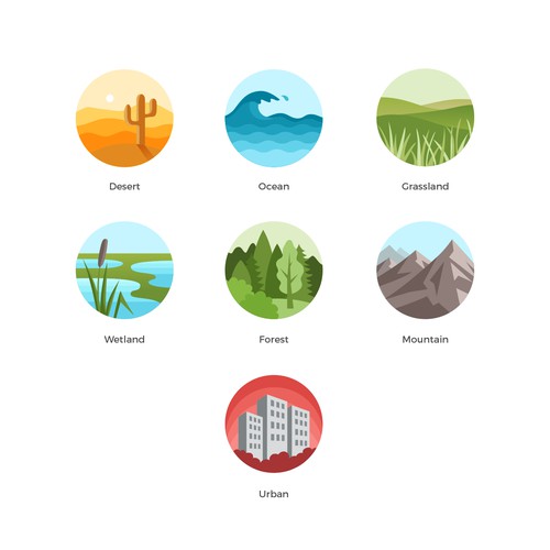 Design of habitat icons for a nature app