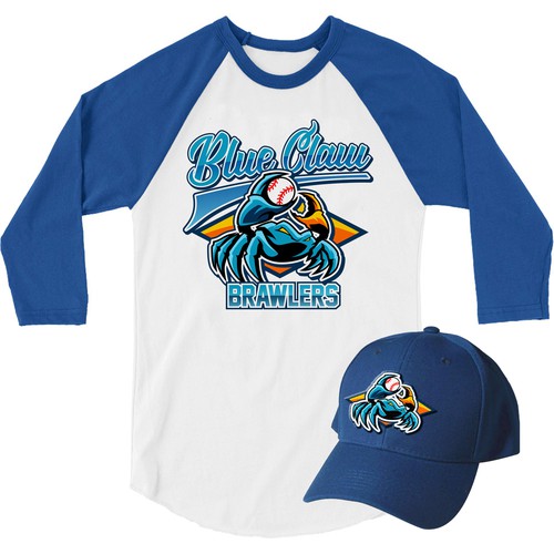 blue crab holding baseball