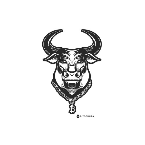 Bull Head w/ Bitcoin Gold Chain