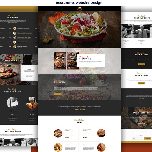Restaurant Website Design PSD and Figma