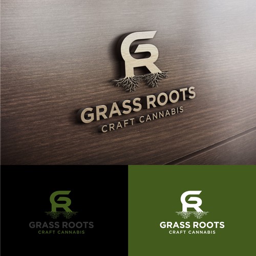 bold logo concept for Grass Root craft canabis.