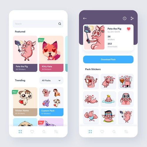 App design for Sticker Packs