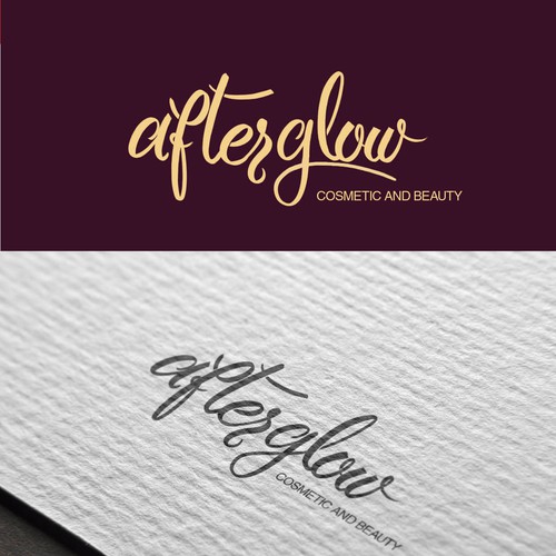 Hand lettered logo for a cosmetic brand
