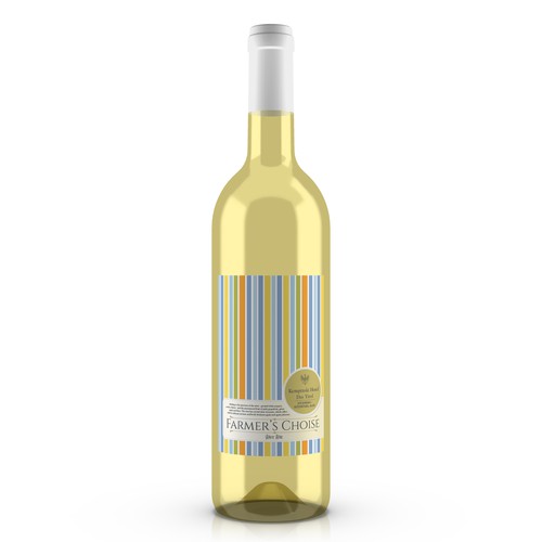 Design a unique label for white wine bottle fitting for a luxury hotel