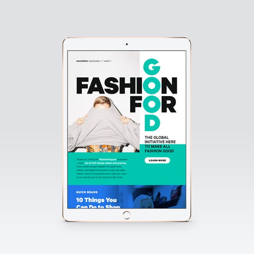 Modern email template for Fashion for Good
