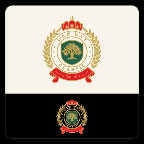 Badge Luxury Oak anda Crown Logo Royal Style