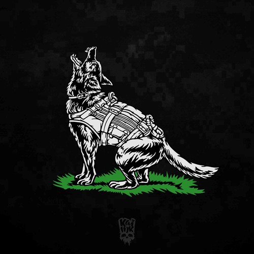 German Shepherd K9 illustration for t-shirt and flag