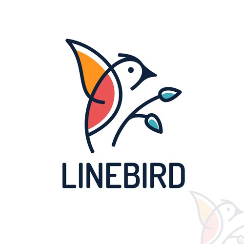 Line bird logo