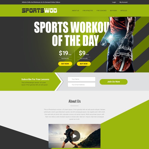 Sports Video Training Website