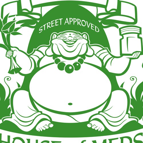 Create Jolly Buddha Character Medical Cannabis Delivery Logo!