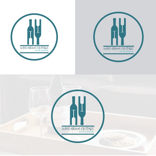 Retro Logo Concept For Wine-Down Cottage
