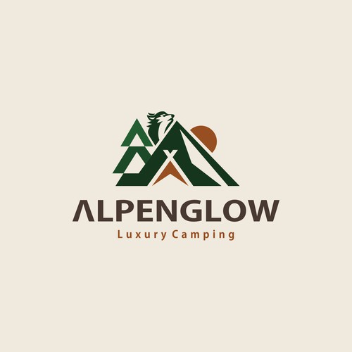 Hipster modern brand and logo design for Glamping business in Alaska