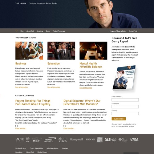 Home Page Design for Social Media Expert (blind contest!)