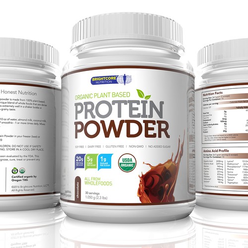 Protein Powder Chocolate flavor Label