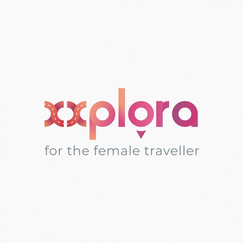 Logo concept for female traveller