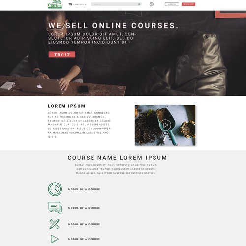 Landing page design