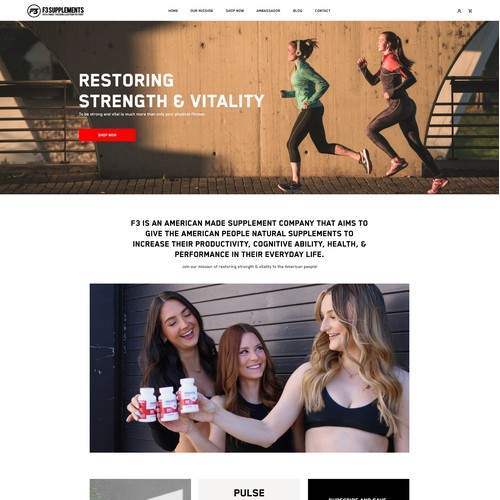 Shopify store development of F3 Supplement