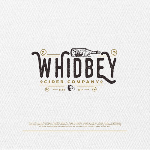 Vintage logo for Whidbey Cider Company