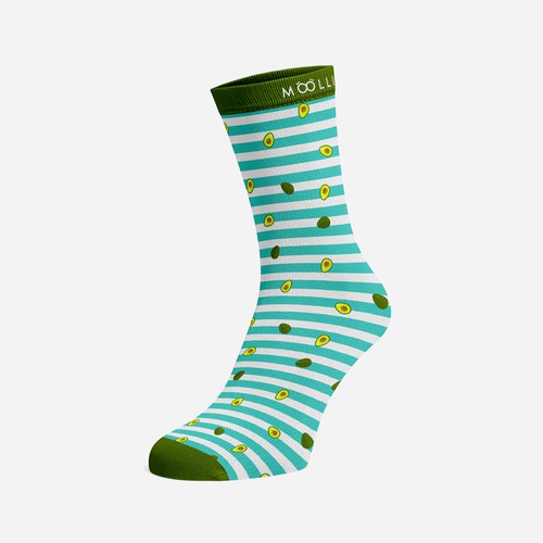 Avocado pattern for socks design