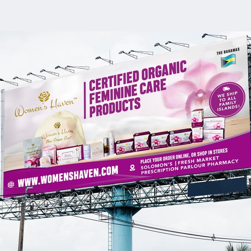  Billboard sign for Certified organic feminine care brand