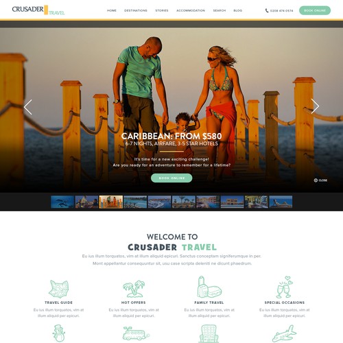 Design 2 web pages for a small travel agent