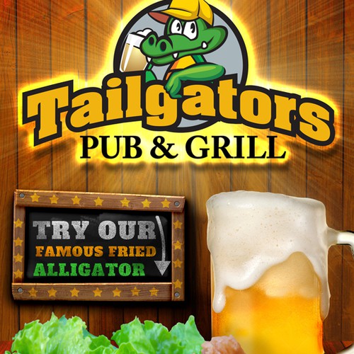 Design the BEST sports pub menu cover EVER for Tailgators Pub & Grill!!