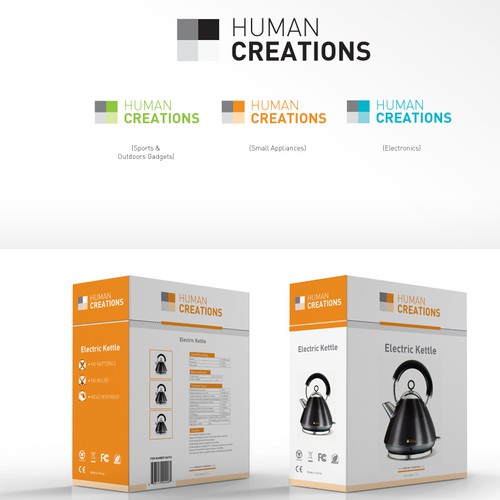 Set the packaging design theme for a new brand -- Human Creations