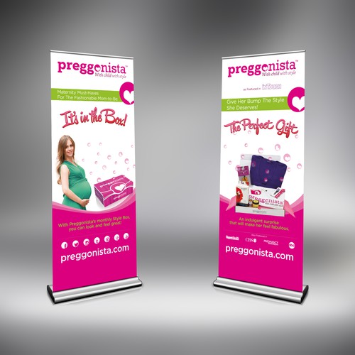 Create two (matching) tradeshow banners for our giftbox for pregnantwomen