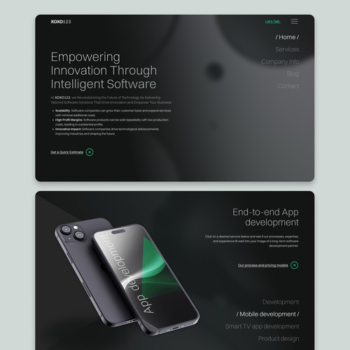 Website, mobile and branding design for software development company