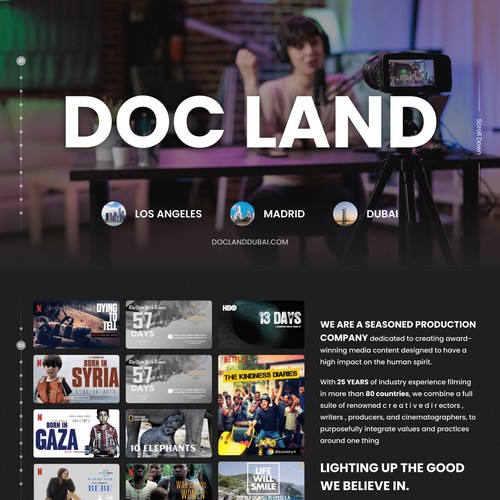 Bold design concept for documentary maker