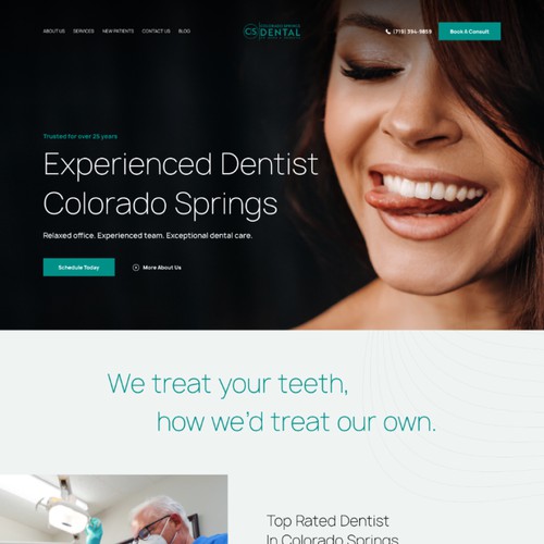 Elegant and sophisticated landing page for dental practice