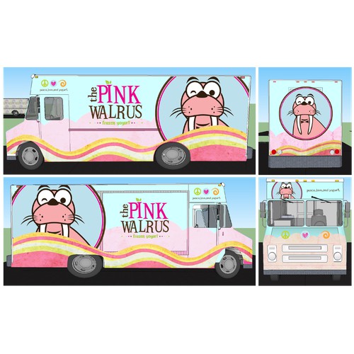 Create a Food Truck Wrap for The Pink Walrus Frozen Yogurt