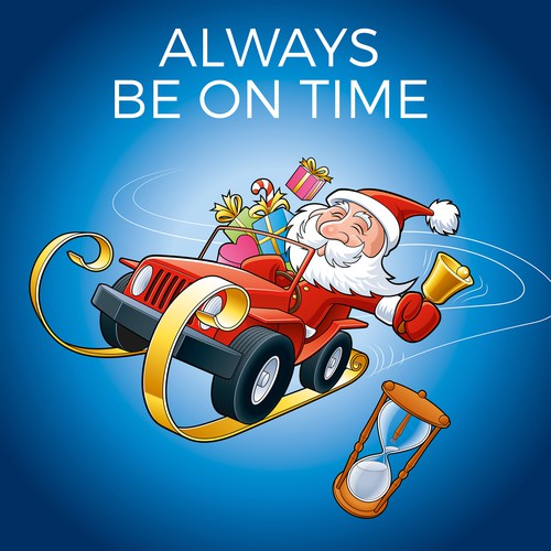 Create a fun, Christmas-Themed Illustration for an Automotive Marketing Company