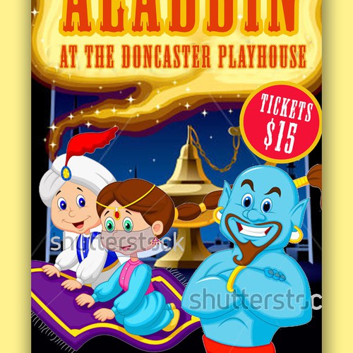 children's theatre, flyer for the show 'Aladdin'