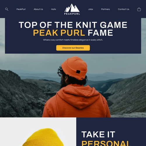 PeakPurls Beanies Homepage