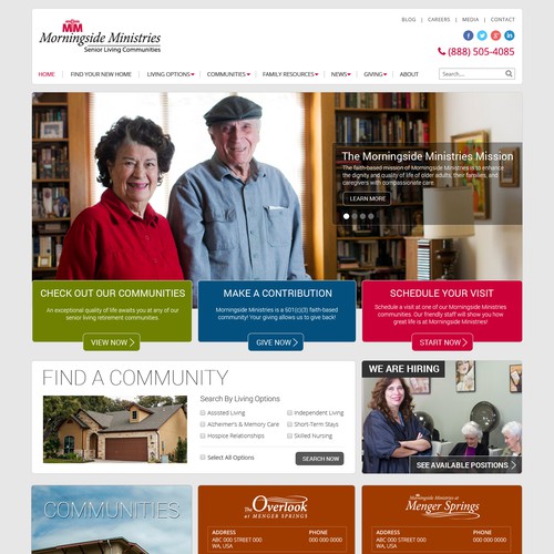 Website Design For Retirement Community With 3 Locations