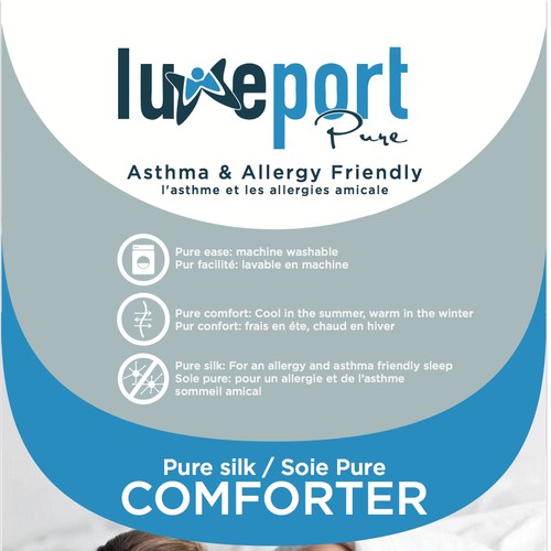 Product Packaging Insert page for new 'allergy and asthma friendly' bedding