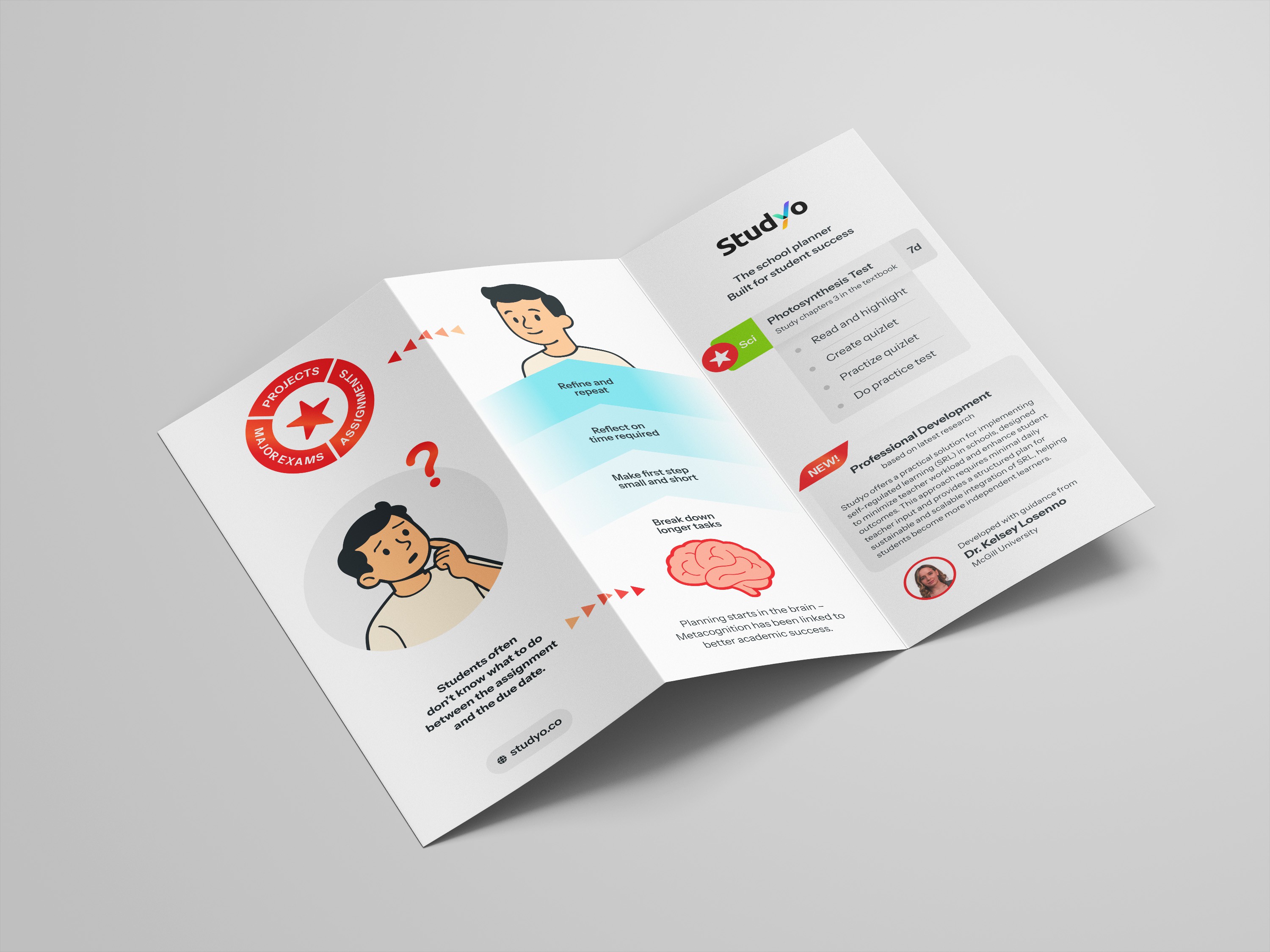 “Planning vs. Reacting” – 3-Panel Fold-Out Educational Card