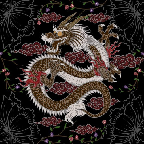  Bandanas!! Design a fun Chinese Dragon pattern for a bandana! 