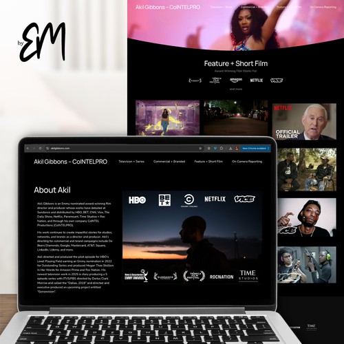 Clean, Dark, Video Portfolio Site