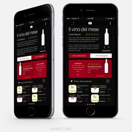 Creare il design per l'app mobile de Il Dire del Vino