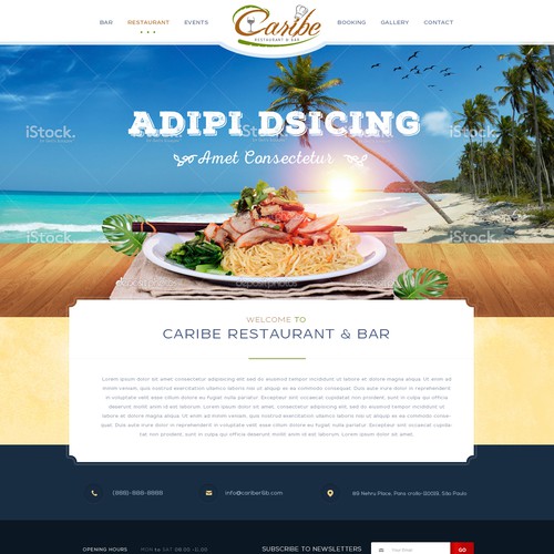 Caribe Restaurant & Bar Website Design