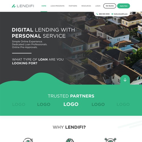  Homepage design for online mortgage company