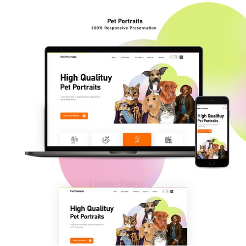 Pet Portraits Website Design