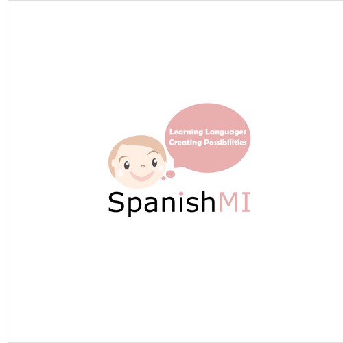 Pastel Cartoon logo for children's language learning company