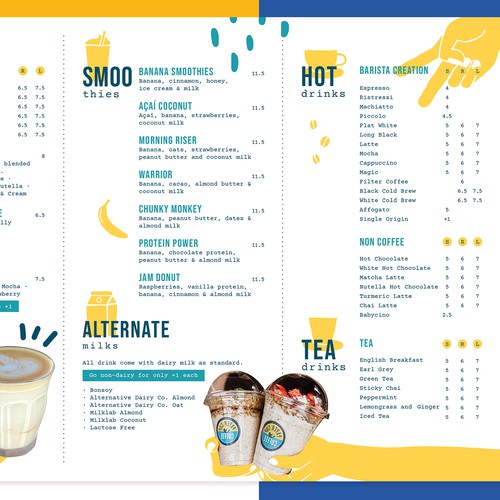 Fun Menu For Coffee Shop