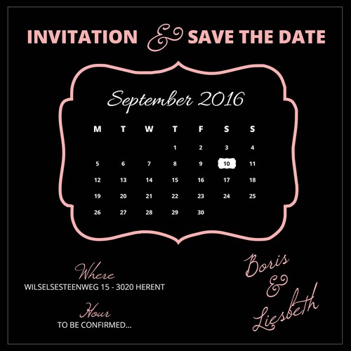 Save the date invitation