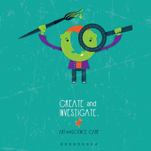 Create an attractive fun logo for a children's art & science camp