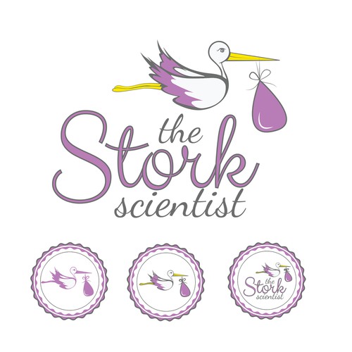 The Stork Scientist logo for a pregnancy and new-mom coaching service
