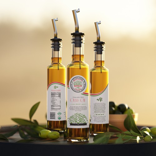 Olive Oil Bottle Label Design
